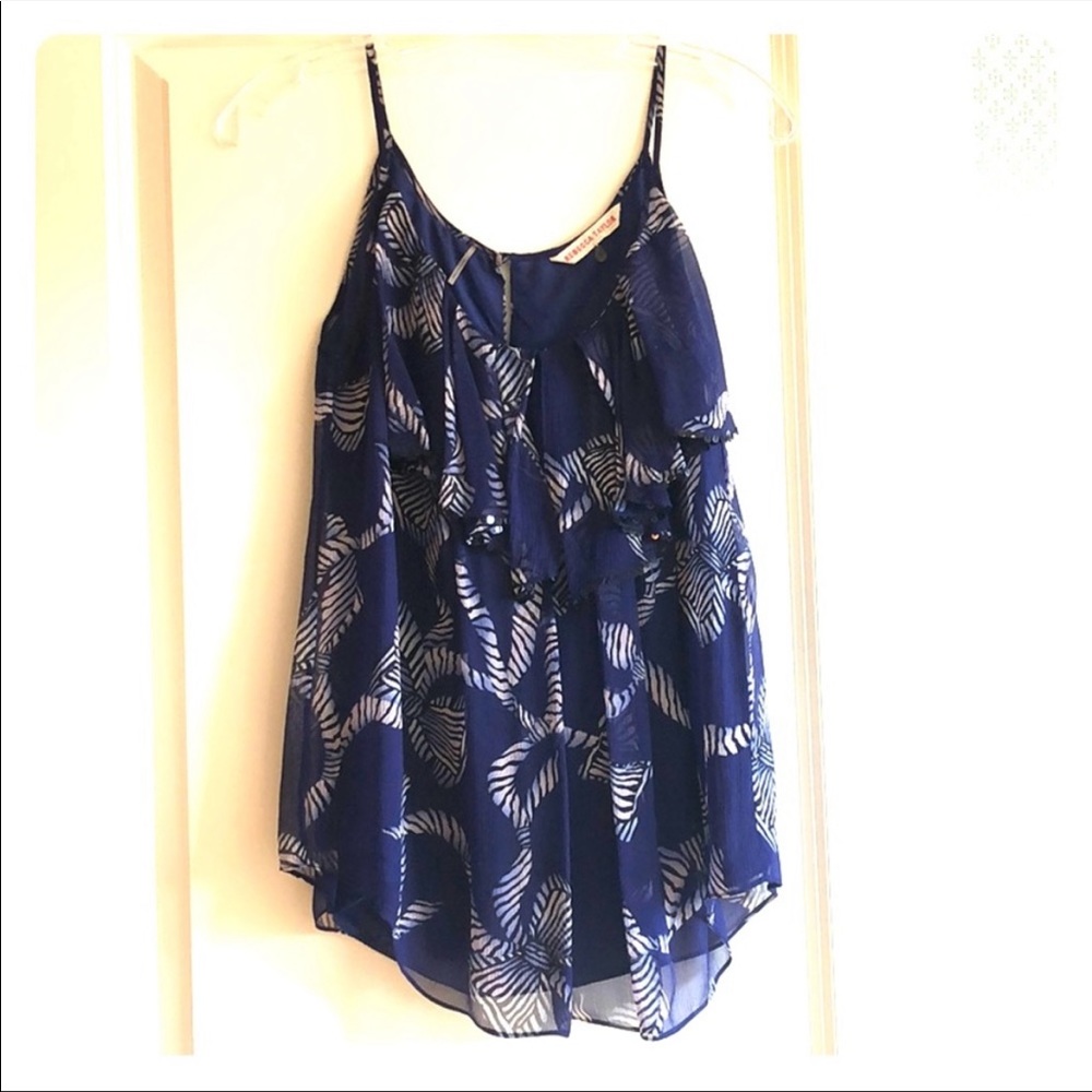 Rebecca Taylor bow printed navy tank top